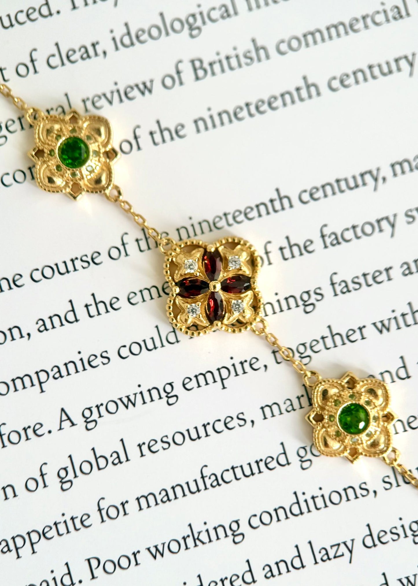 Flower Tile Armband in Gold