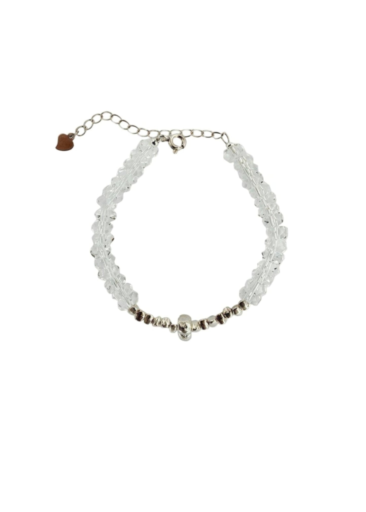 Klares Kristallarmband mit Sterlingsilber