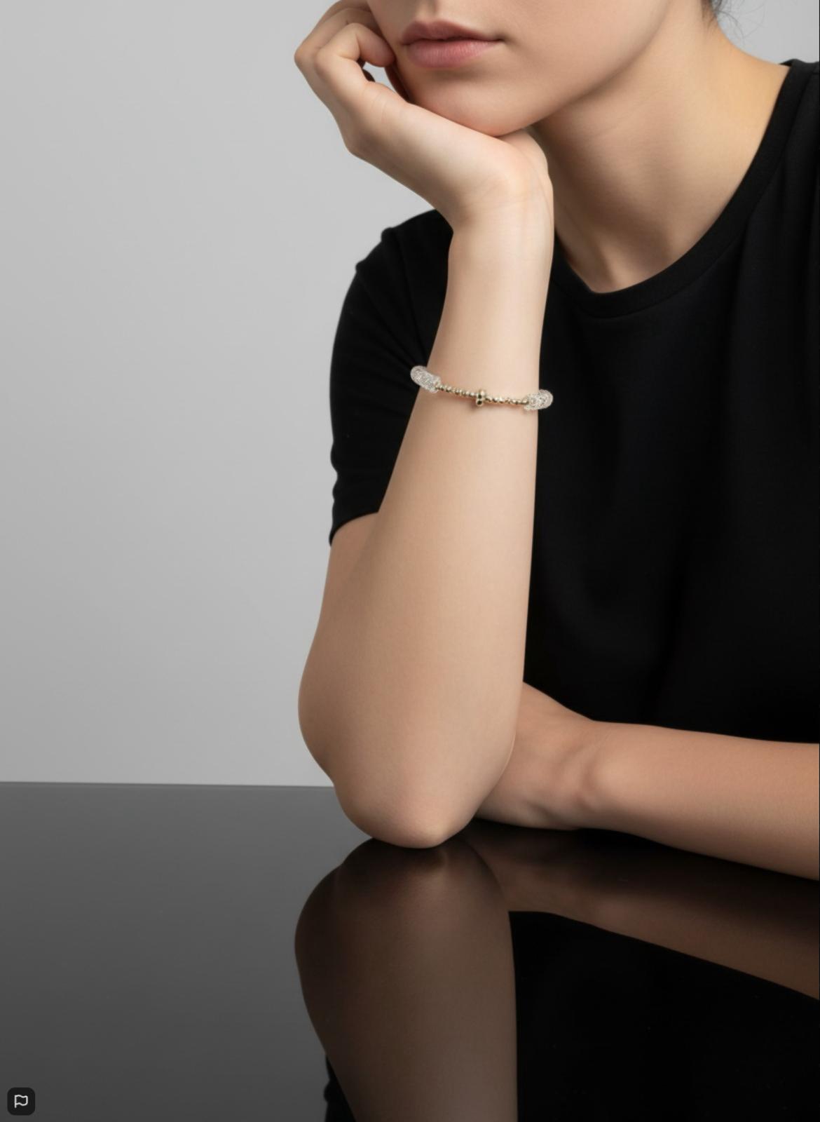 Klares Kristallarmband mit Sterlingsilber