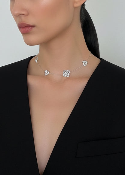 Iron Rose Halskette in Silber