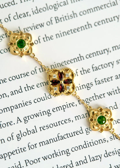 Flower Tile Armband in Gold