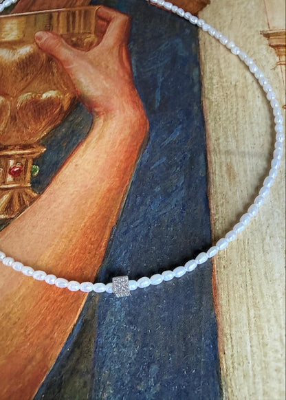 The Pavé Pixel - Petite baroque Pearl Necklace