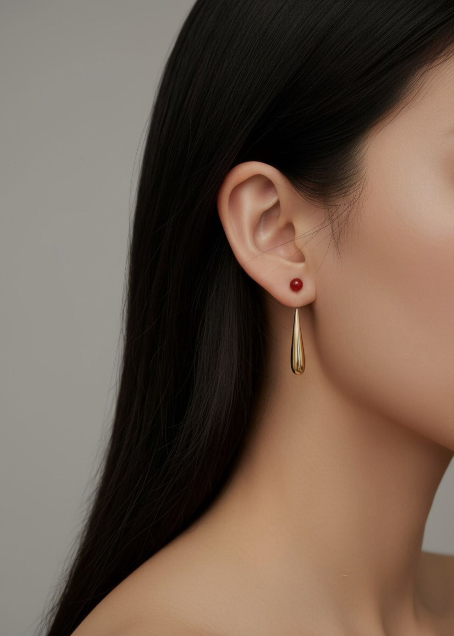 Wandelbare goldene Retro Teardrop Ohrringe