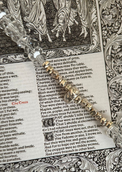 Klares Kristallarmband mit Sterlingsilber