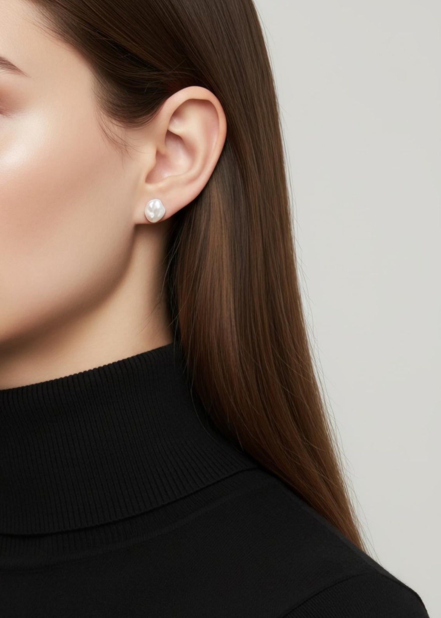 Halo Freshwater Baroque Pearl Ohrstecker